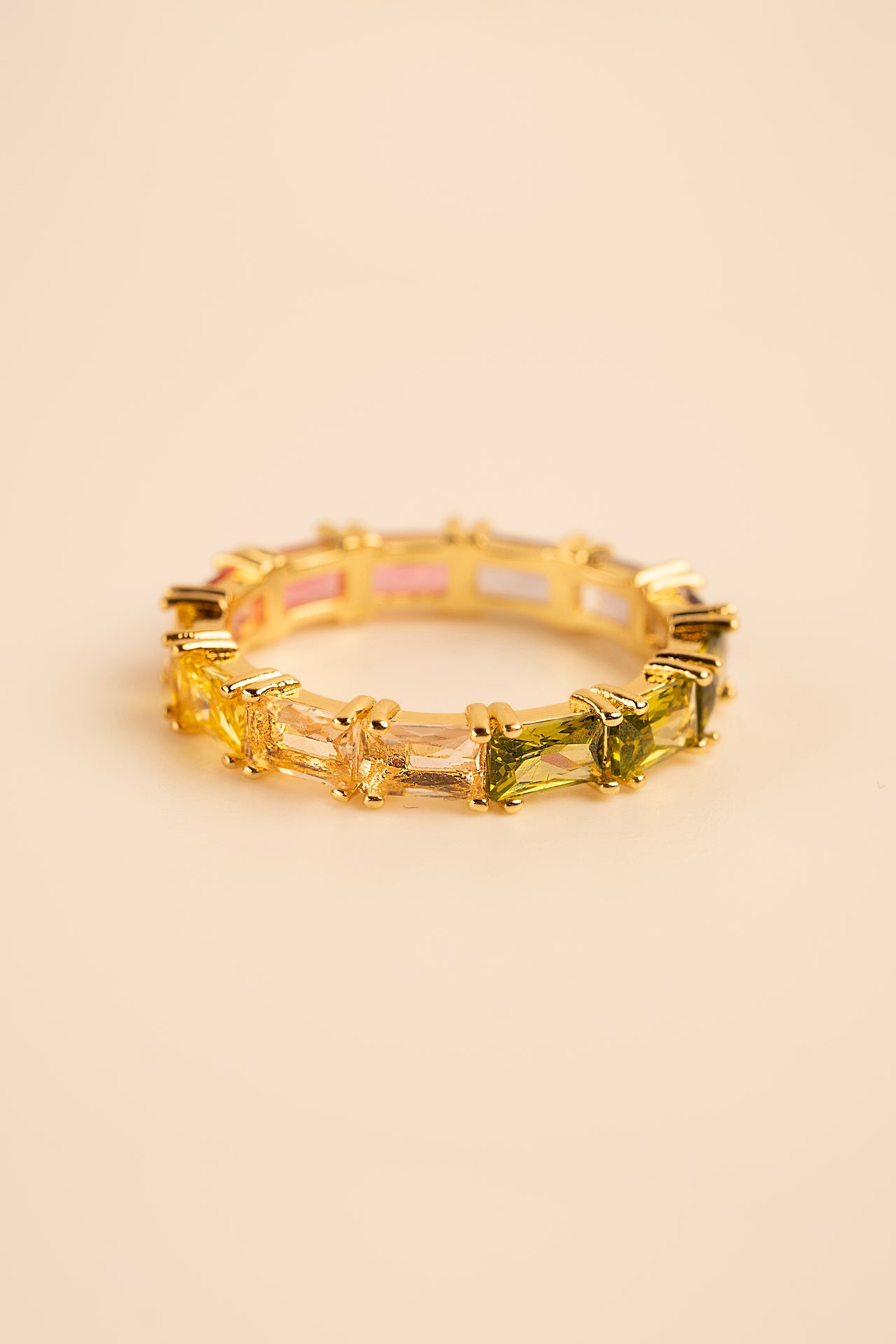 Rainbow Baguette Ring