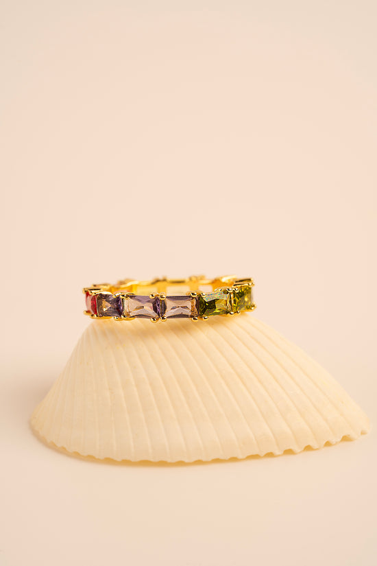 Rainbow Baguette Ring