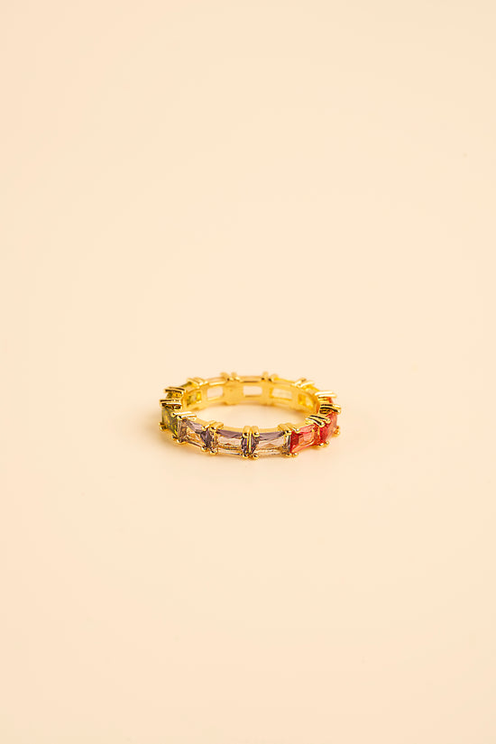 Rainbow Baguette Ring