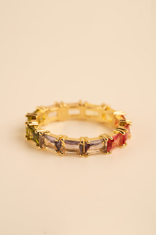 Rainbow Baguette Ring