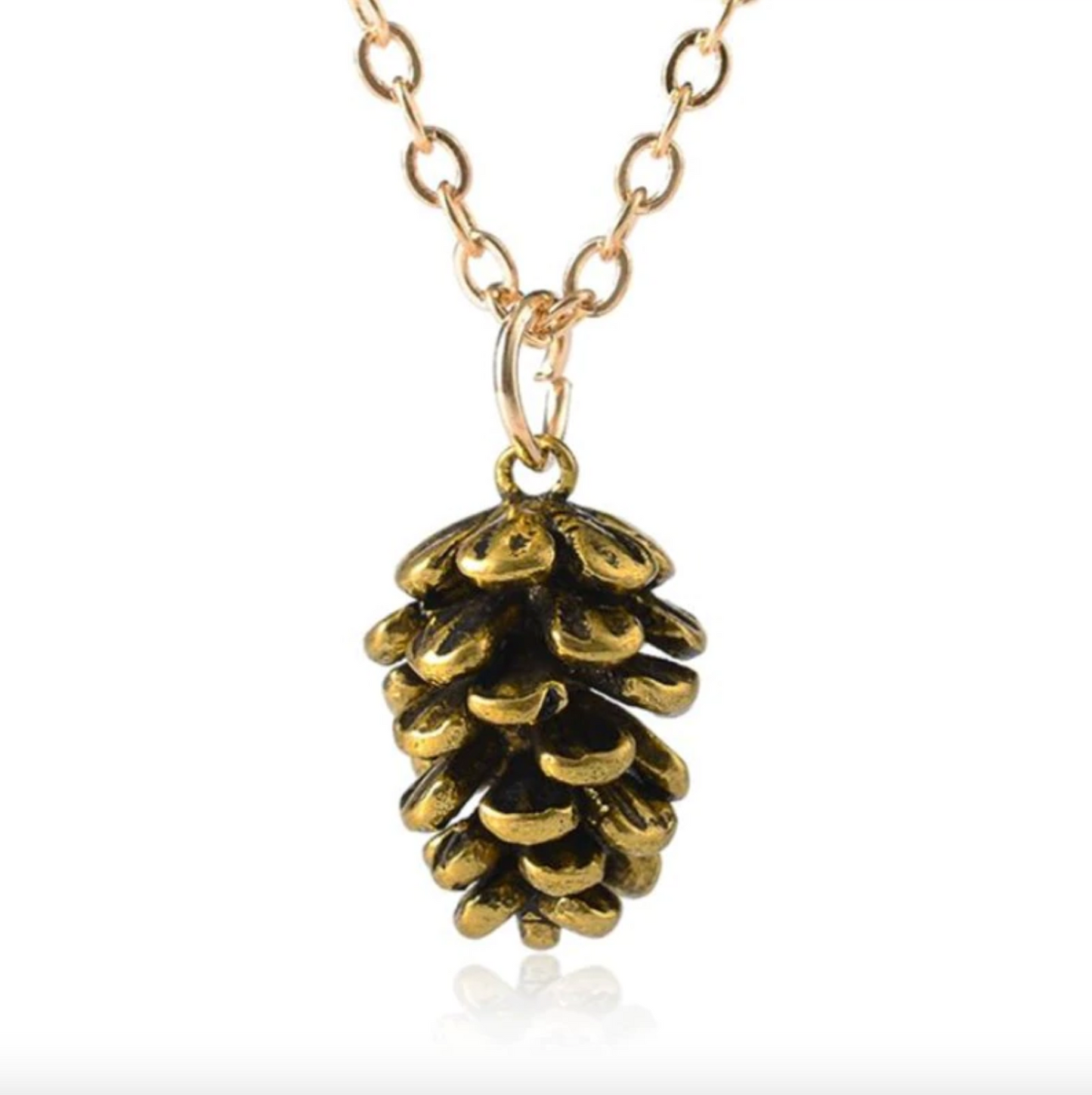 Gold sale pinecone necklace