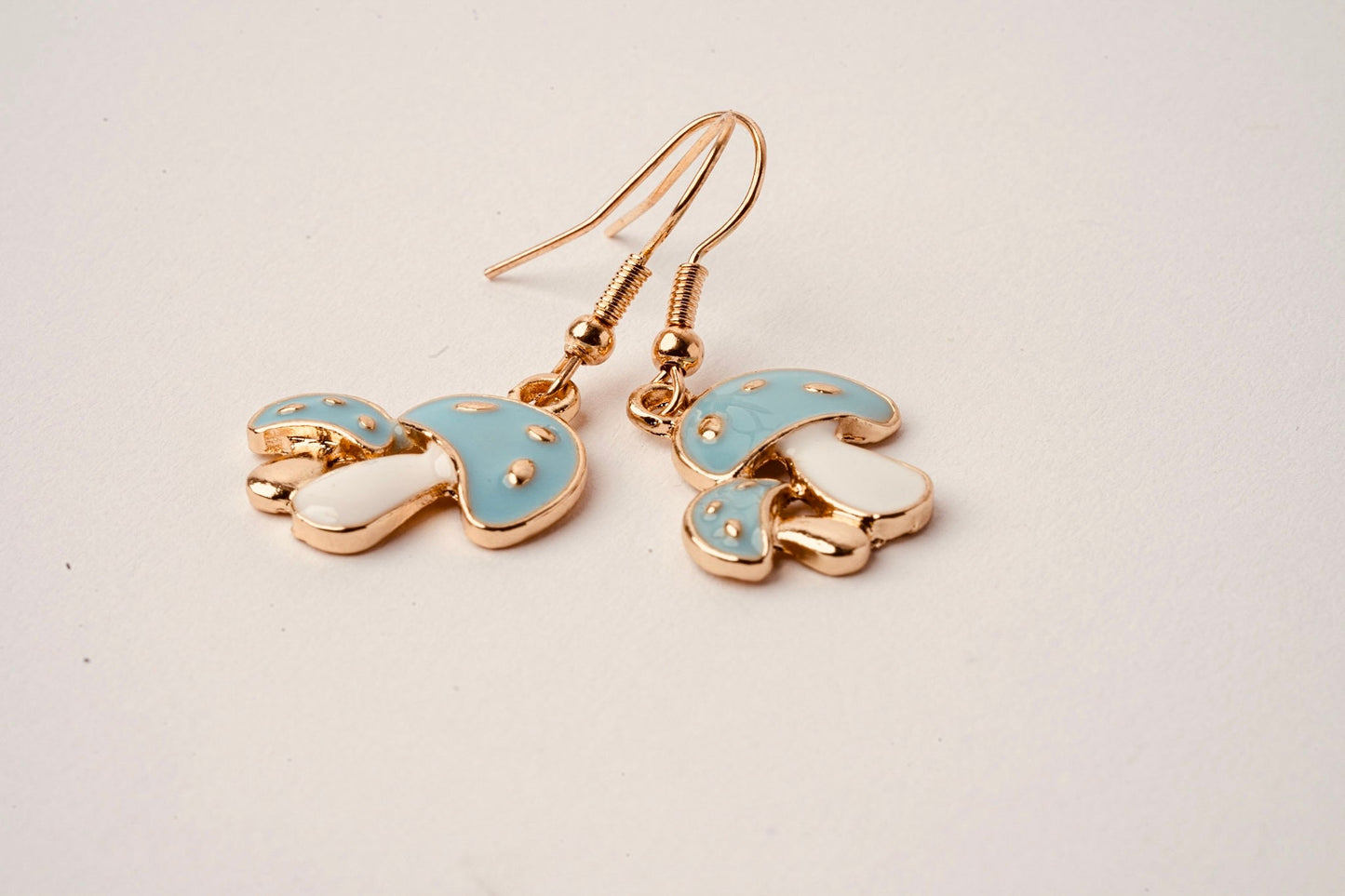 Blue Mushroom Earrings