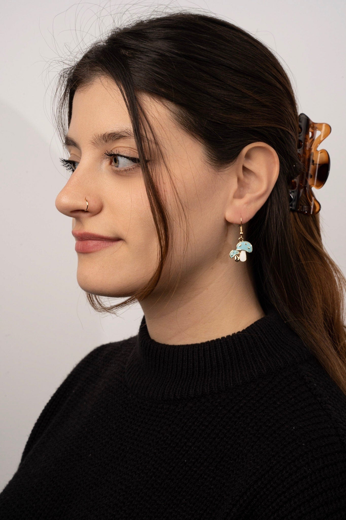 Blue Mushroom Earrings