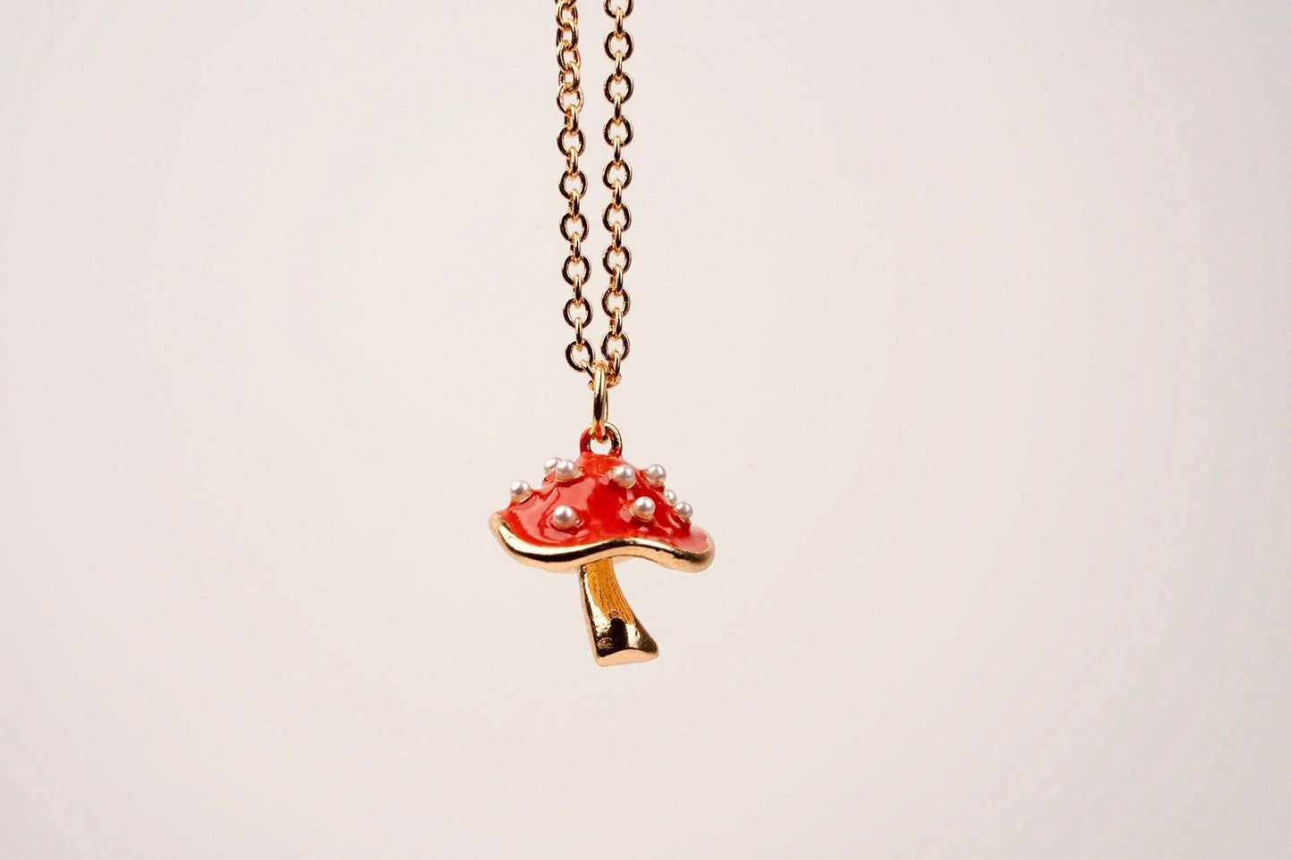 Magic Mushroom Necklace - Gold White | Muses & Rebels
