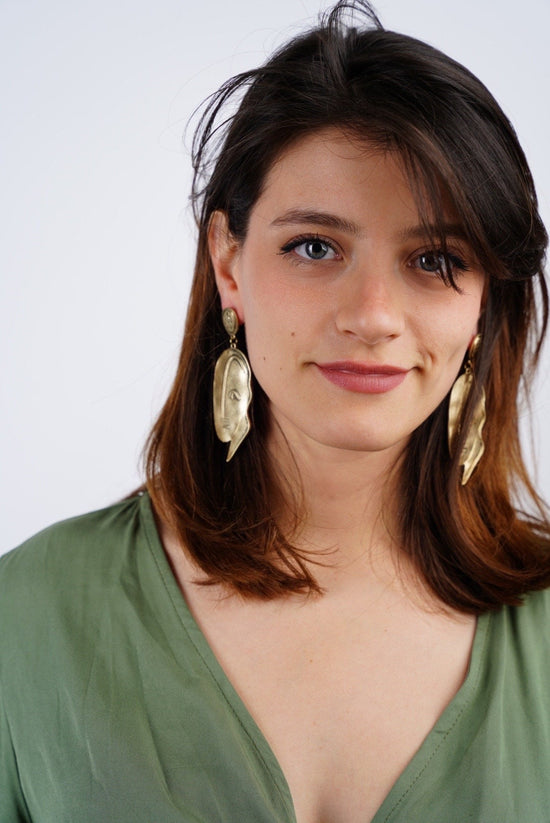 Chunky Abstract Face Statement Earrings