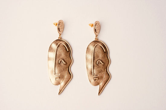 Chunky Abstract Face Statement Earrings