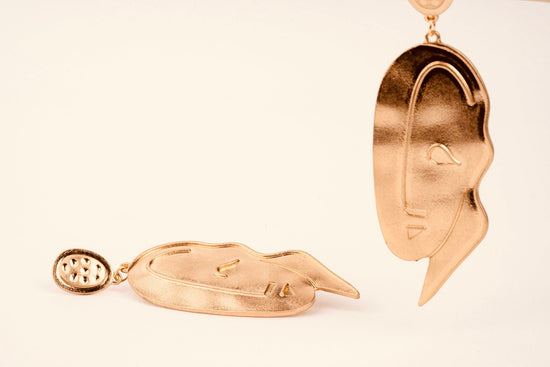 Chunky Abstract Face Statement Earrings