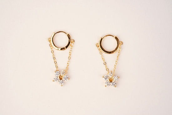 Floral Hoop Drop Earring