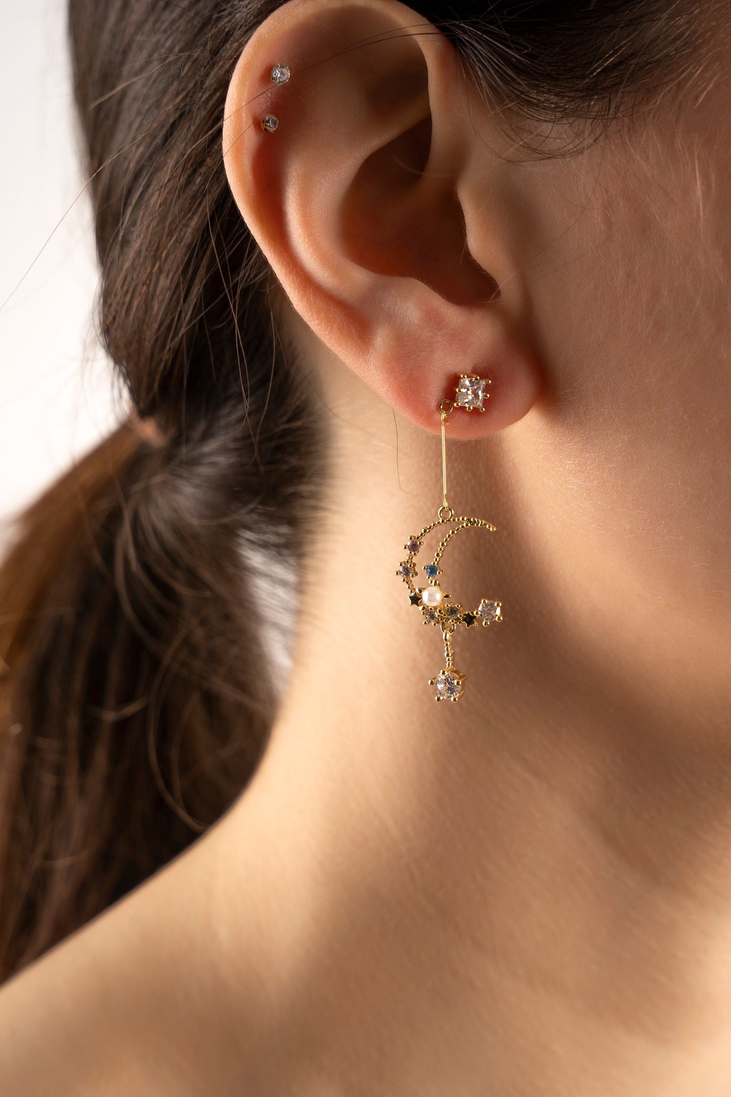 Moon and Star Earring