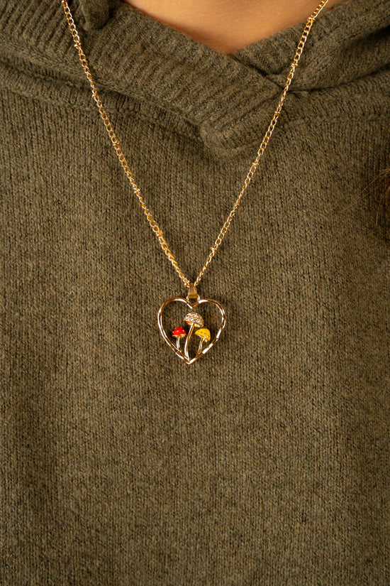 Mushroom Heart Necklace