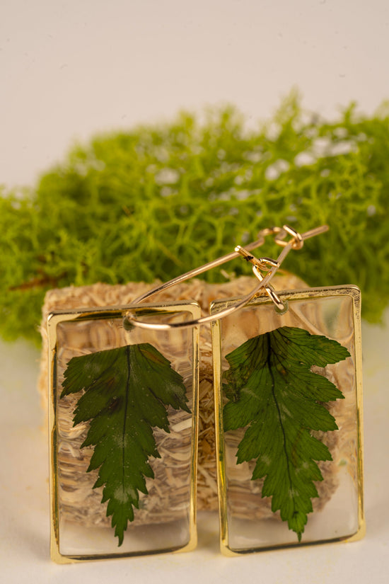 Green Leaf Earrings