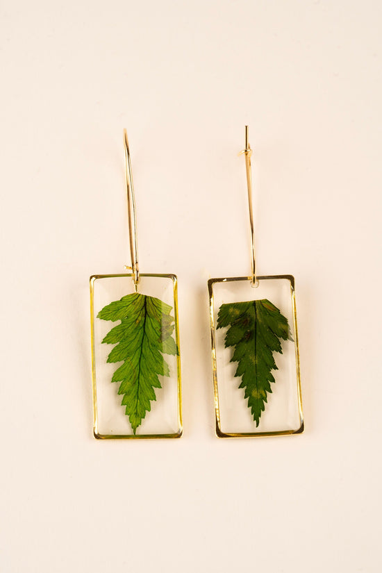 Green Leaf Earrings