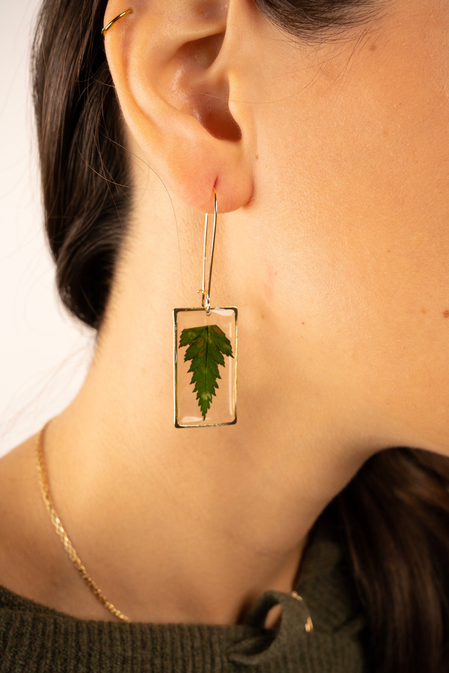 Green Leaf Earrings