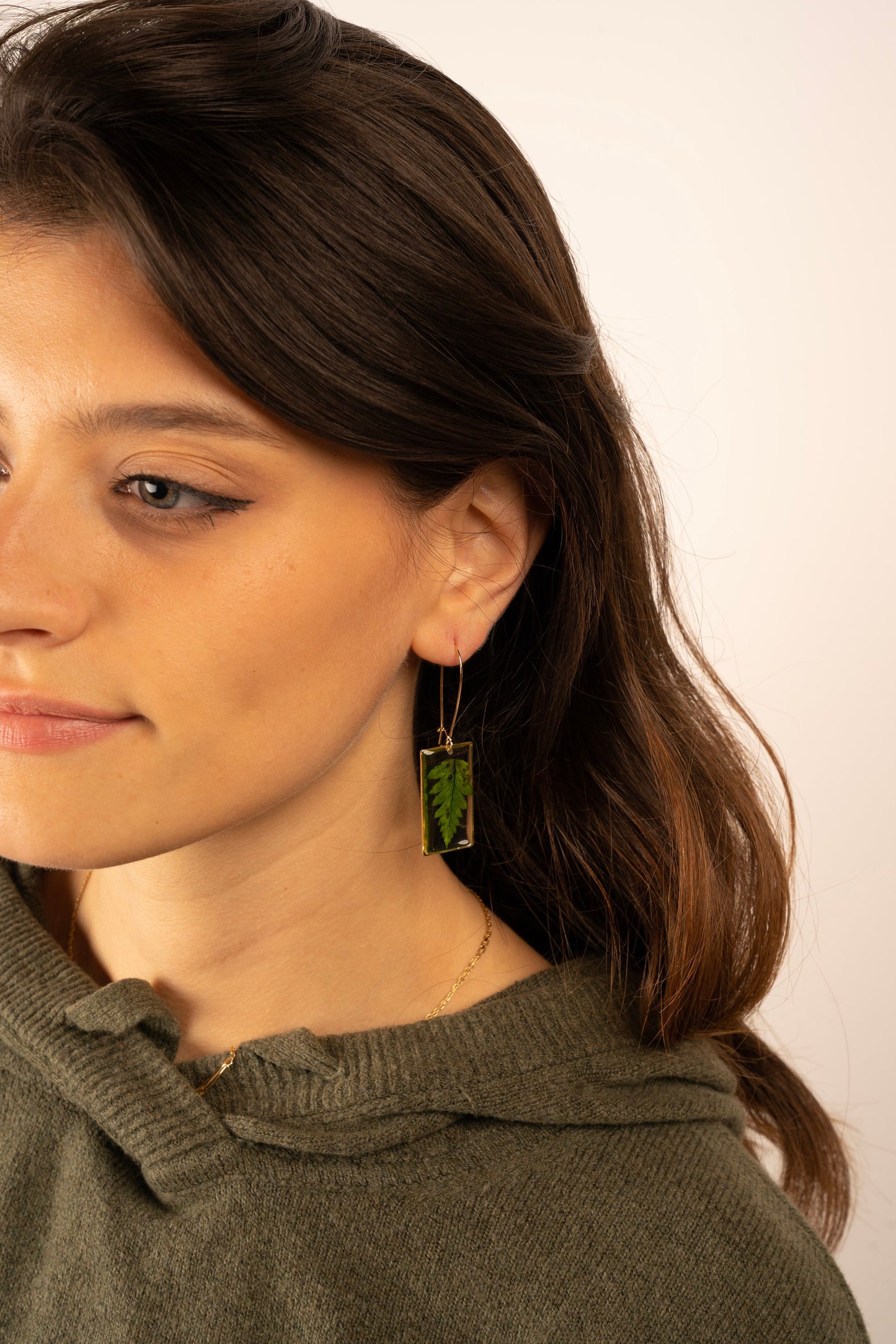 Green Leaf Earrings