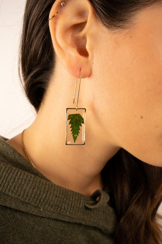 Green Leaf Earrings