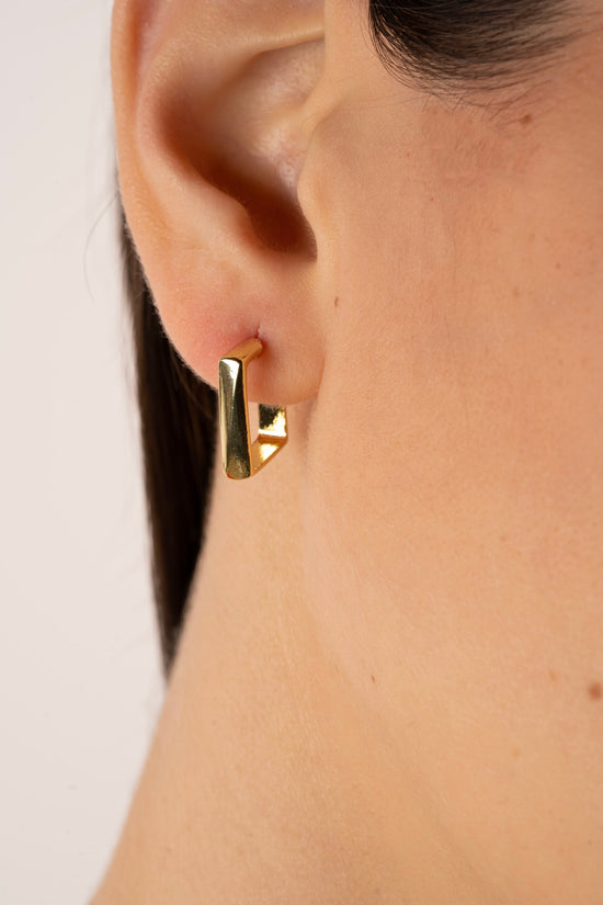 Gold Square Earrings