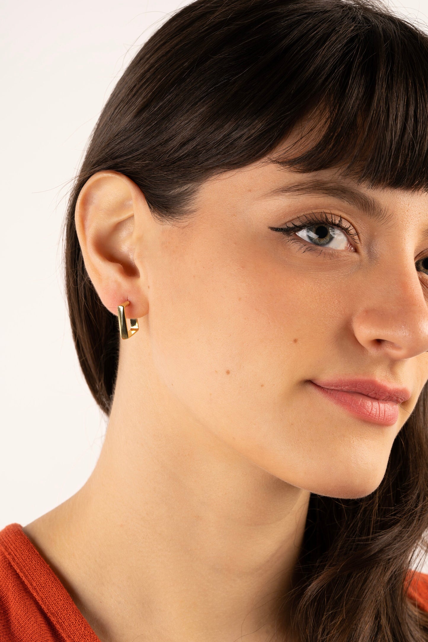 Gold Square Earrings