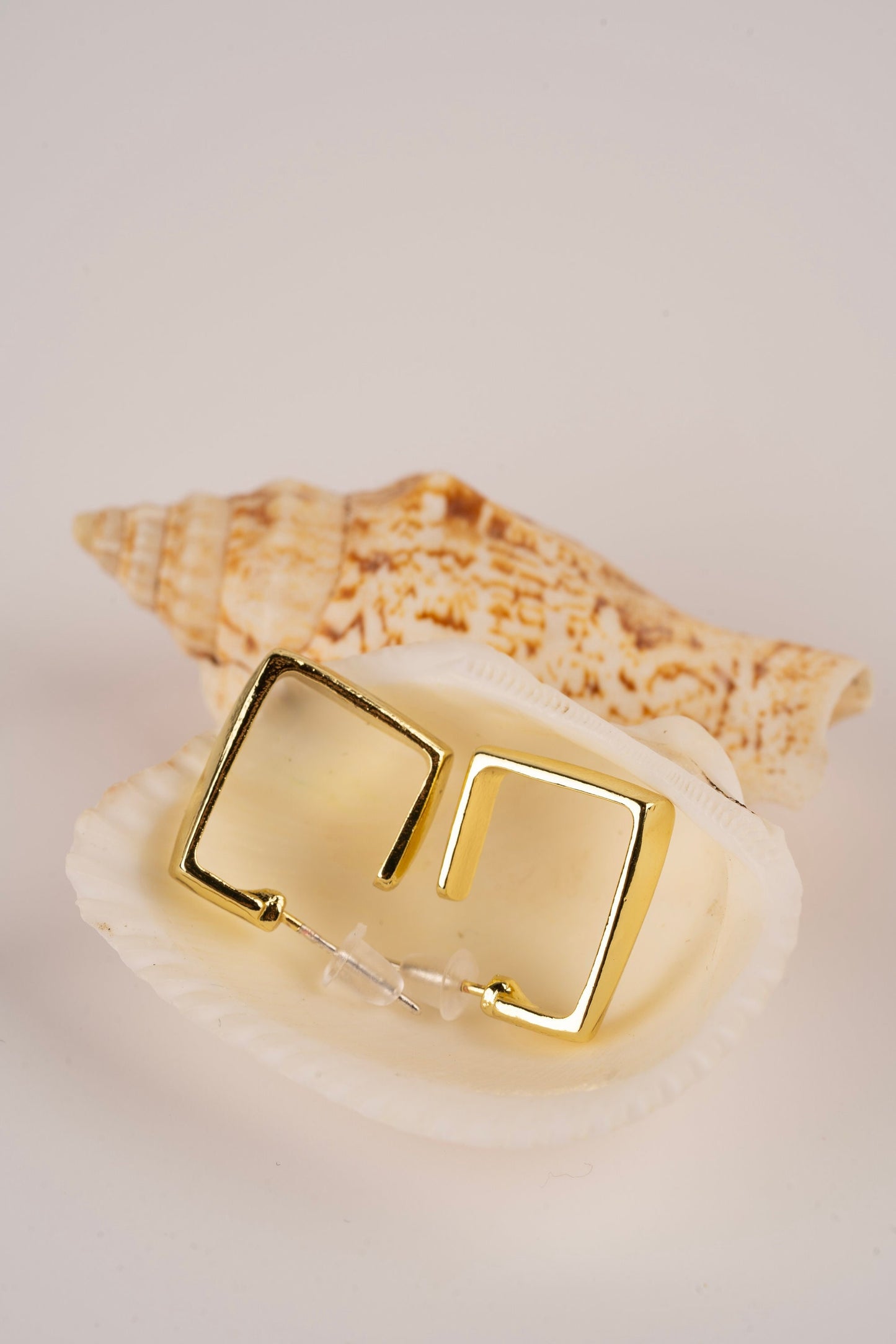 Gold Square Earrings