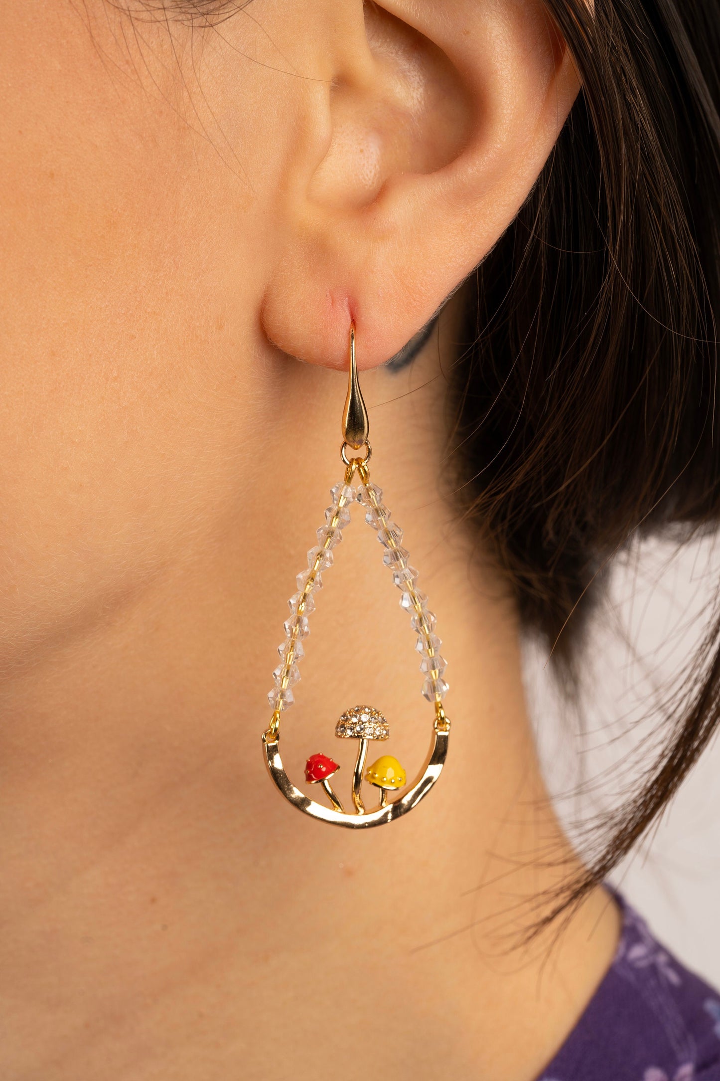 Crystal Mushroom Earrings